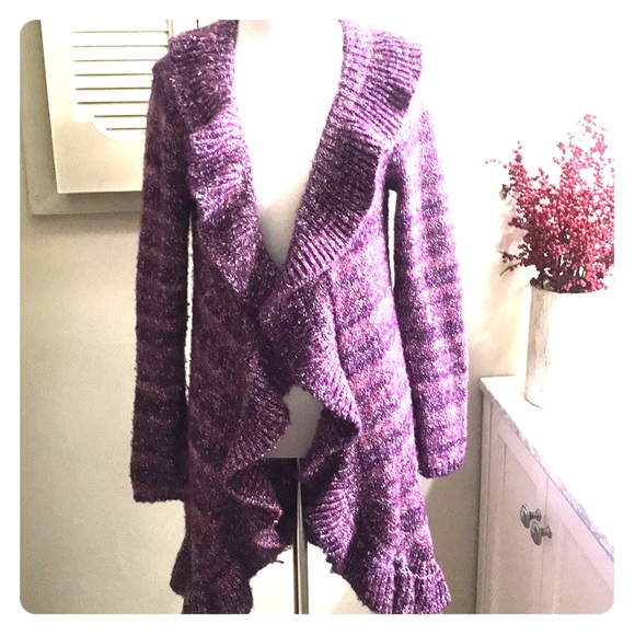 Rafaella Sweaters - Purple & Pink Sweater Shrug